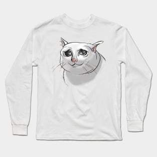 Sad Cat Meme Long Sleeve T-Shirt